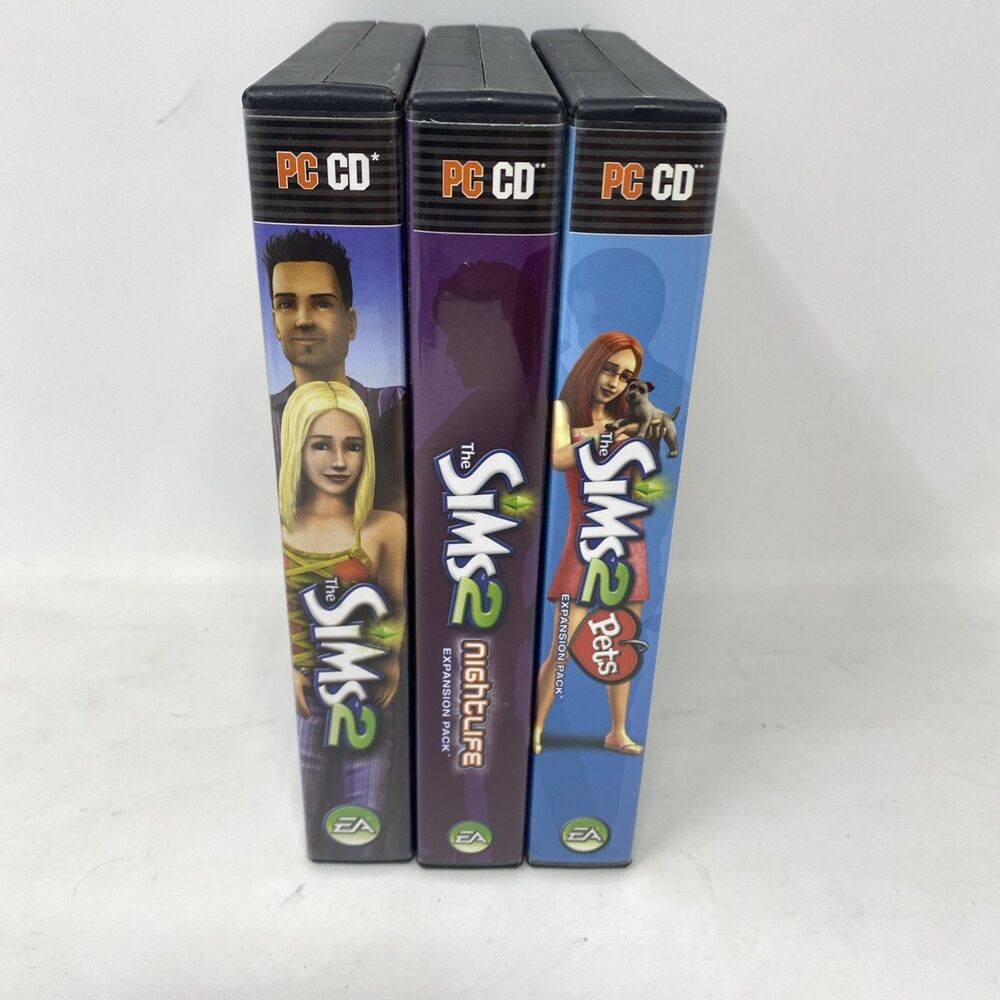 The Sims 2 PC Game Lot (2) Expansions EA Vintage 2000s Used with Manuals